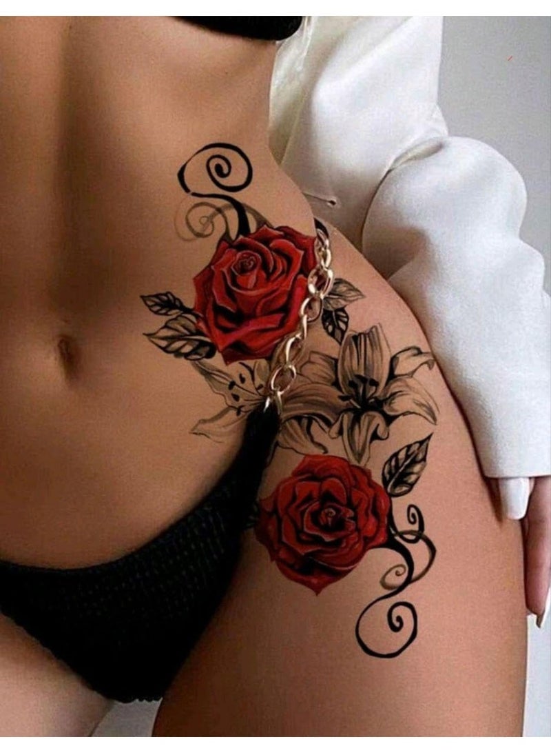 شي إن SHEIN-3D Rose Pattern Waterproof Temporary Tattoo Stickers - Image 3